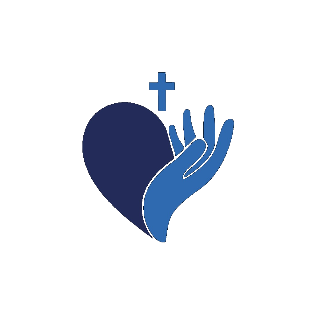 Símbolo de la diaconía — corazón, cruz y mano
